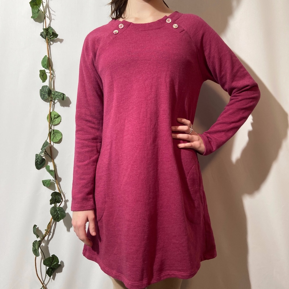 Altar’d State Magenta Floral Detail Sweater Dress